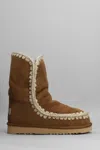 Mou Eskimo 24 Vintage Low Heels Ankle Boots In Brown Leather In Leather Color