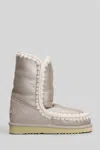 Mou Eskimo 24 Low Heels Ankle Boots In Metallic