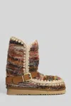 Mou Eskimo 24 Low Heels Ankle Boots In Multicolor Wool In Multi
