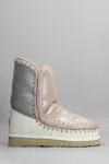 Mou Eskimo 24 Low Heels Ankle Boots In Pink
