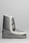 Mou Eskimo 24 Low Heels Ankle Boots In Silver Glitter In Silver