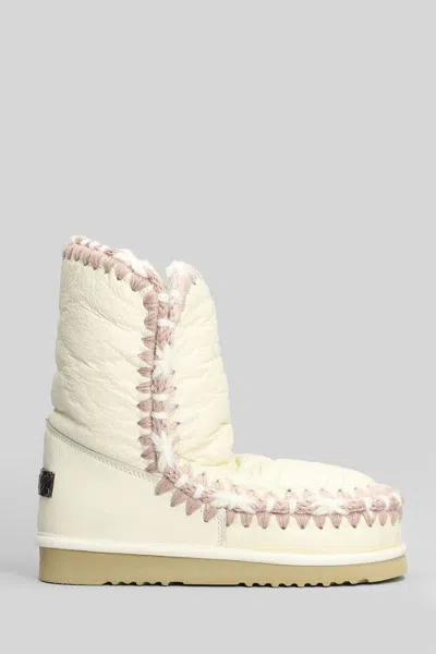 Mou Eskimo 24 Low Heels Ankle Boots In White