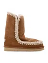 Mou Eskimo 24 Sheepskin Boots With Crochet Stitching In Blue