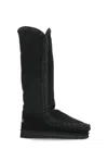 Mou Eskimo 40 Boots With Metallic Finishes In Black