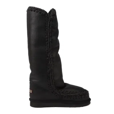 Mou Eskimo 40 Boots With Metallic Finishes In Black
