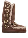 Mou Eskimo 40 Buckle Straps Boots In Animal Print