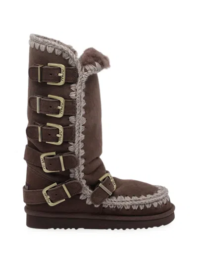 Mou Eskimo 40 Buckle Straps Boots In Brown