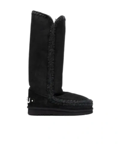 Mou Eskimo 40 Logo Embellished Boots In Black