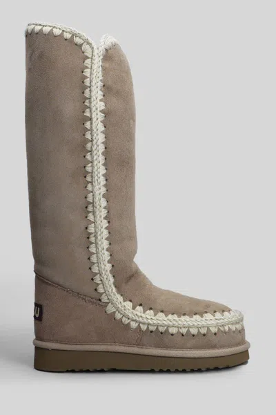 Mou Eskimo 40 Low Heels Boots In Gray