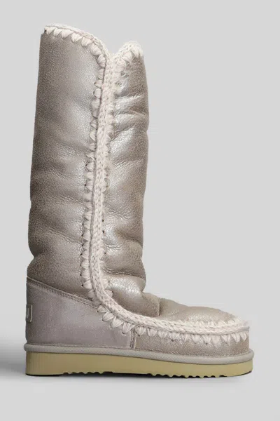 Mou Eskimo 40 Low Heels Boots In Silver