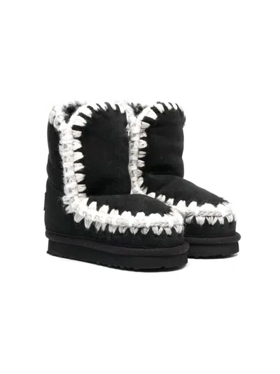 Mou Kids' Eskimo Ankle Boots In Black