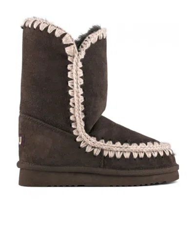 Mou Brown 24 Shearling Boots In Mocha Mocha
