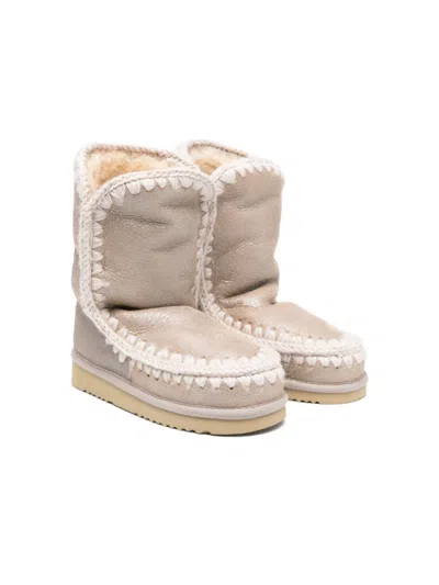 Mou Kids' Eskimo Ankle Boots In Neutrals