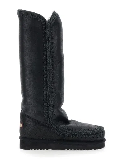 Mou Premium Hand-stitched Ankle Boots In Black