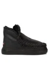 Mou Mini Eskimo Platform Boot In Black Suede In Black