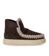 Mou Eskimo Whipstitch-trim Ankle Boots In Brown