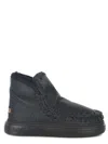 Mou Mini Eskimo Platform Boot In Black Suede In Black