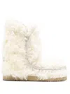Mou White Sheepskin Ankle Boots In White