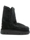 Mou Eskimo 18 Bounce In Cracked Black Sheepskin In Black