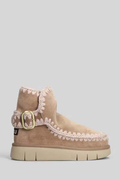 Mou Eskimo Bounce Ankle Boots Inside Wedge In Brown