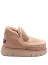 Mou 'eskimo' Beige Slip-on Boots With Rear Logo In Suede Woman In Nude
