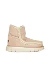 Mou Woman Ankle Boots Beige Size 7 Sheepskin In Camel