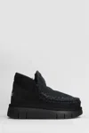 Mou Eskimo Black Slip-on Boots With Rear Logo In Suede Woman In Black