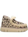 Mou Eskimo Bounce Sneakers Hairy Cow Suede Leopard Brandy In Brown