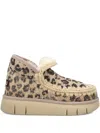 Mou Eskimo Bounce Sneakers Hairy Cow Suede Leopard Brandy In Multi