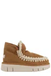 Mou Mini Eskimo Platform Ankle Boots Inside Wedge In Brown
