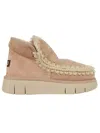Mou 'eskimo' Beige Slip-on Boots With Rear Logo In Suede Woman In Neutrals