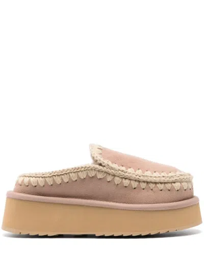 Mou Eskimo Platform Clogs In Beige