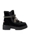 Mou Eskimo Combat Scoubidoo Lace Up Boot In Black In Black