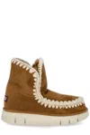 Mou Eskimo Contrast Stitch Boots In Brown