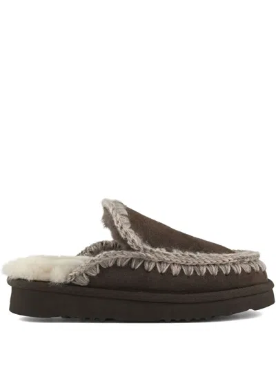Mou Eskimo Suede Slippers In Multi