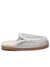 Mou Eskimo Grey Sheepskin Slippers In Silber