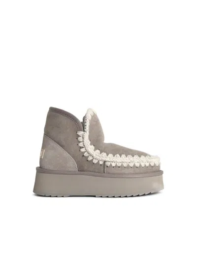 MOU MOU 'ESKIMO' GREY SUEDE ANKLE BOOTS