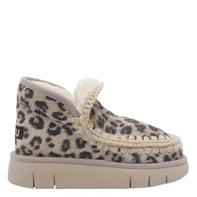 Mou Eskimo Hairy Suede Booties In Multi