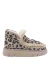 Mou Eskimo Bounce Leopard Print Platform Boots In Multi