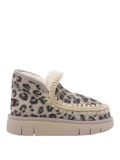 Mou Eskimo Hairy Suede Booties In Multi