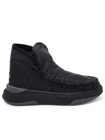 Mou Mini Eskimo Platform High Heels Ankle Boots In Black Suede