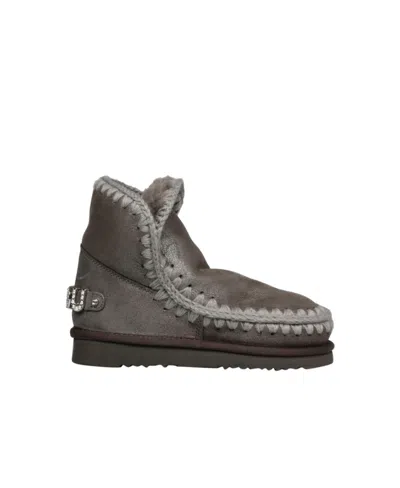 Mou Eskimo Metallic Ankle Boots In Black