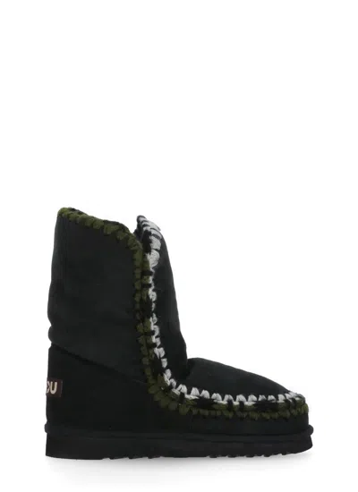 Mou Eskimo Overstitching Boots In Black