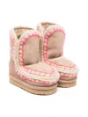 Mou Eskimo Overstitching Boots In Pink