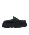 Mou Eskimo Platform Slipper-mule In Black Suede In Black