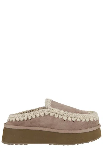 Mou Eskimo Platform Clogs In Grey
