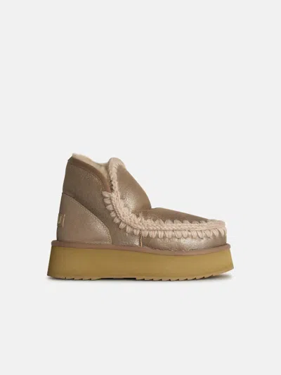 Mou Eskimo 'platform' In Beige Suede