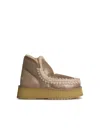 Mou Eskimo 'platform' In Beige Suede In Gold