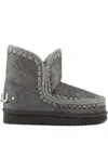 Mou Eskimo Rhinestone-logo Boots In Gray