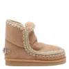 Mou Eskimo Rhinestones Logo Booties In Brown